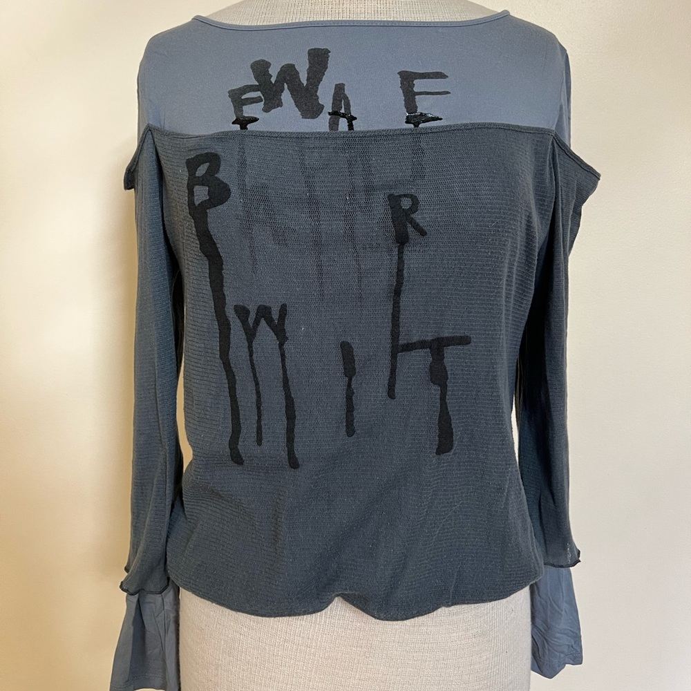 Cop.Copine Long Sleeve Dual Colored Layered Blouse